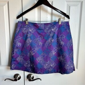 Lady Hagen purple hibiscus floral golf skort size 12